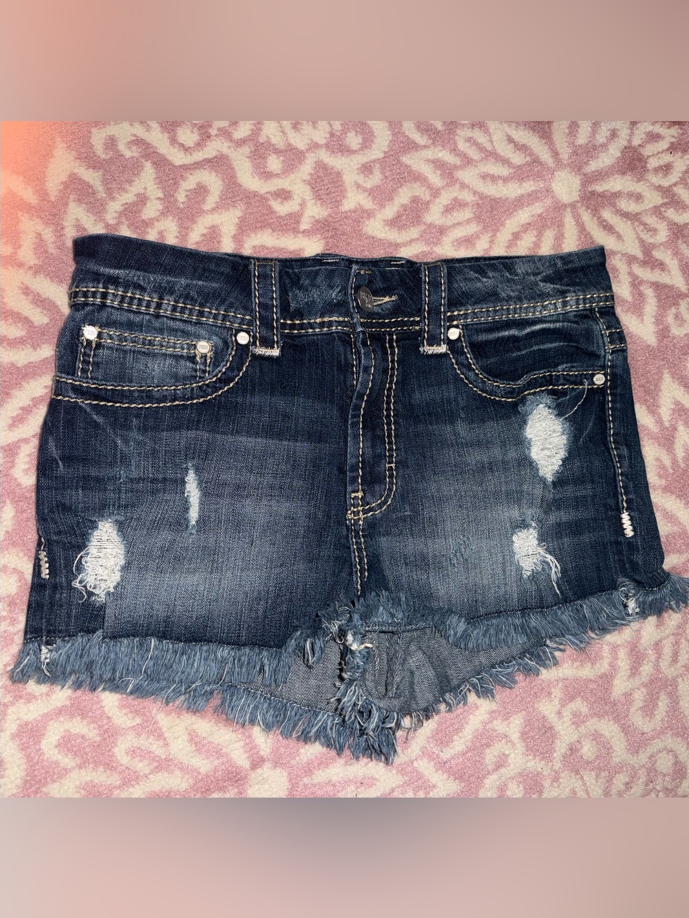 BKE Denim Distressed Frayed Hem Jean Shorts Size 31